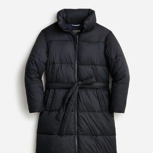 J. Crew Tie-Waist Long Puffer Coat